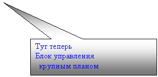 Прямоугольная выноска: Тут теперь
Блок управления
  крупным планом
